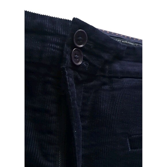 NWT Anthropologie Pants Womens 14 Navy Essential Corduroy Cropped Flare Trousers - Picture 4 of 11